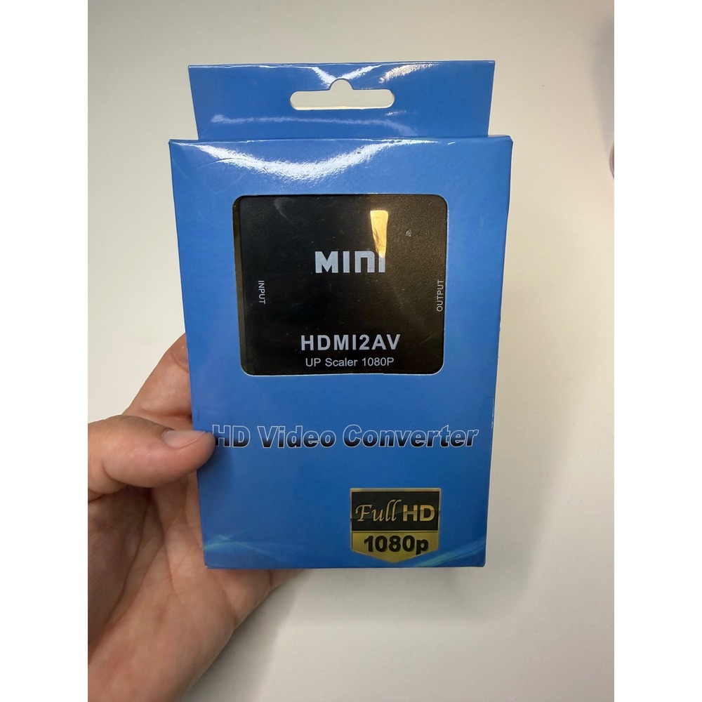 Mini HDMI2AV HD Video Converter Up Scaler 1080p HDMI to RCA AV Adapter White